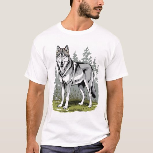 Gestileerde wolf T-shirt (Voorkant)