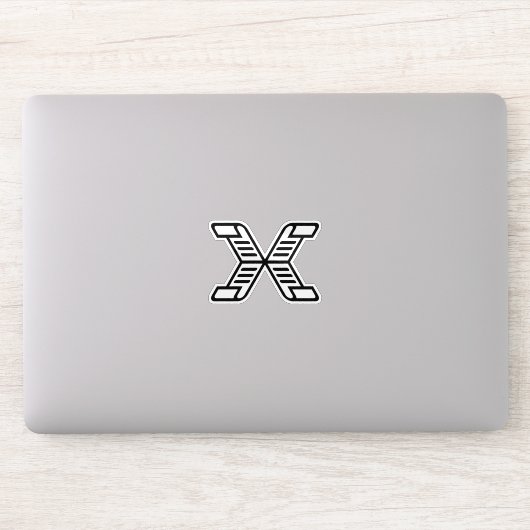 Gestileerde X-lettermonogram Sticker (Computer)