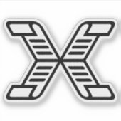 Gestileerde X-lettermonogram Sticker (Voorkant)
