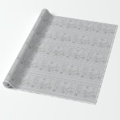 gestileerde zilveren haren cadeaupapier (Uitgerold)