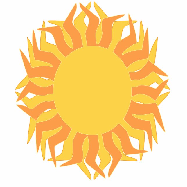 Gestileerde zon fotosculptuur of ornament fotobeeldje ornament (Voorkant)