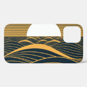 Gestileerde zon-maan, donkere zeeen illustratie. Case-Mate iPhone case (Achterkant (horizontaal))