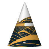 Gestileerde zon-maan, donkere zeeen illustratie. feesthoedjes (Links)