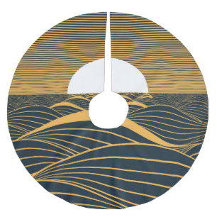 Gestileerde zon-maan, donkere zeeen illustratie. kerstboom rok