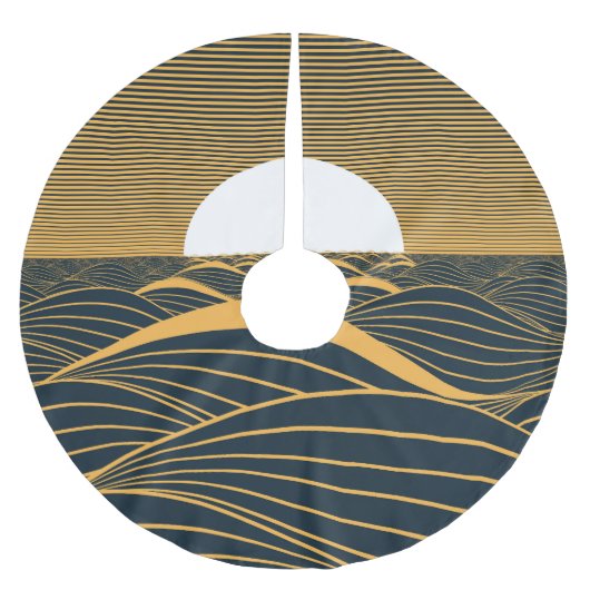 Gestileerde zon-maan, donkere zeeen illustratie. kerstboom rok (Voorkant)