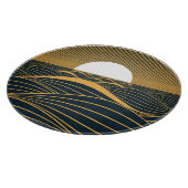 Gestileerde zon-maan, donkere zeeen illustratie. snijplank (Hoek)