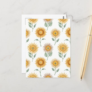 Gestileerde Zonnebloem Naadloos Bloempatroon Briefkaart