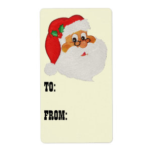 gestileerde zwarte kerstman met cadeaulabel etiket