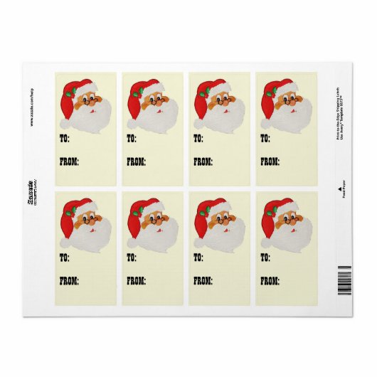  gestileerde zwarte kerstman met cadeaulabel etiket (Full Sheet)