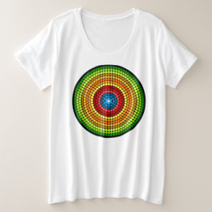Gestippeld Abstract Mandala Kunstontwerp-65904 Grote Maat T-shirt