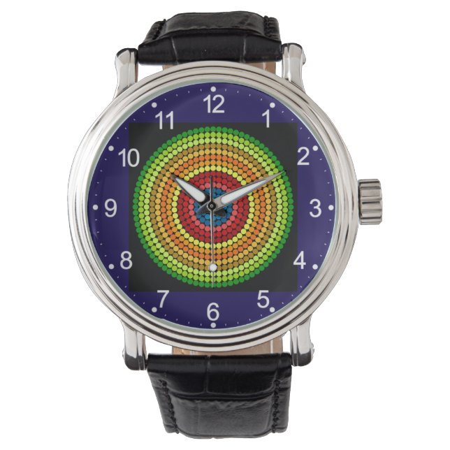 Gestippeld Abstract Mandala Kunstontwerp-65904 Horloge (Voorkant)