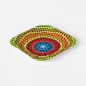 Gestippeld Abstract Mandala Kunstontwerp-65904 Papieren Bordje (Gebogen)