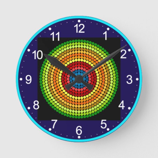 Gestippeld Abstract Mandala Kunstontwerp-65904 Ronde Klok (Voorkant)