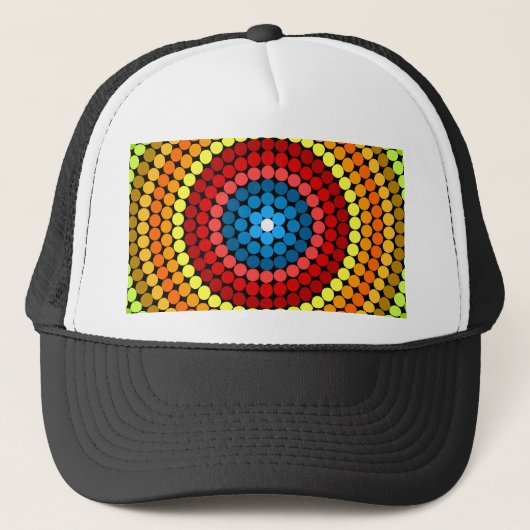 Gestippeld Abstract Mandala Kunstontwerp-65904 Trucker Pet (Voorkant)
