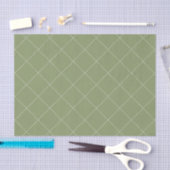 Gestippeld Diamant Raster Geometrisch Olijfgroen Tissuepapier (Craft)