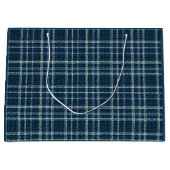 Gestippeld geruit patroon. Grijs-blauw. Groot Cadeauzakje (Voorkant)
