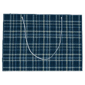 Gestippeld geruit patroon. Grijs-blauw. Groot Cadeauzakje (Achterkant)