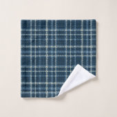 Gestippeld geruit patroon. Grijsblauw. Bad Handdoek (Wasdoekje)