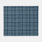 Gestippeld geruit patroon. Grijsblauw. Fleece Deken (Voorkant (Horizontaal))