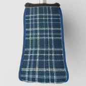 Gestippeld geruit patroon. Grijsblauw. Golfheadcover (Draai 90)