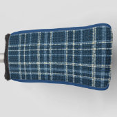 Gestippeld geruit patroon. Grijsblauw. Golfheadcover (Voorkant)
