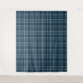 Gestippeld geruit patroon. Grijsblauw. Wandkleed (Voorkant)