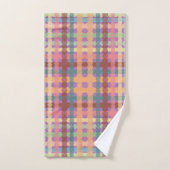 Gestippeld Pastel Plaid Patroon Bad Handdoek (Handdoek)