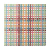 Gestippeld Pastel Plaid Patroon  Tegeltje (Voorkant)