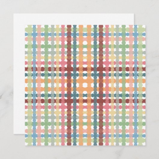 Gestippeld pastelruitpatroon feestdagenkaart (Voorkant / Achterkant)