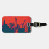 gestippeld rood blauw retro stijl Pop art new york Bagagelabel (Voorkant horizontaal)