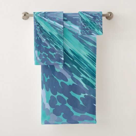 Gestippeld Turquoise X Patroon Bad Handdoek (Insitu)
