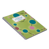 Gestippeld Universum Groen met Tekstetiket Notitieboek (Rechterzijde)