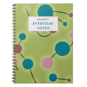 Gestippeld Universum Groen met Tekstetiket Notitieboek