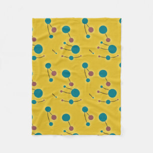 gestippeld universum retro geel fleece deken