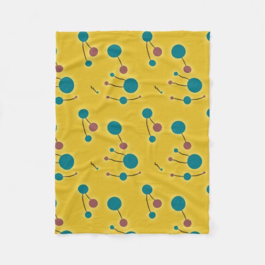 gestippeld universum retro geel fleece deken (Voorkant)