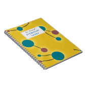 Gestippeld Universum Retro Geel met Tekst Label Notitieboek (Rechterzijde)