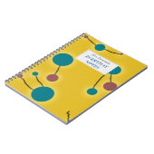 Gestippeld Universum Retro Geel met Tekst Label Notitieboek (Linkerzijde)