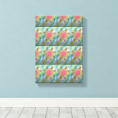 gestippelde bloem canvas afdruk (Insitu (Houten vloer))