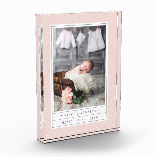 gestippelde blos | Baby Geboortestatus Fotoblokken (Links)