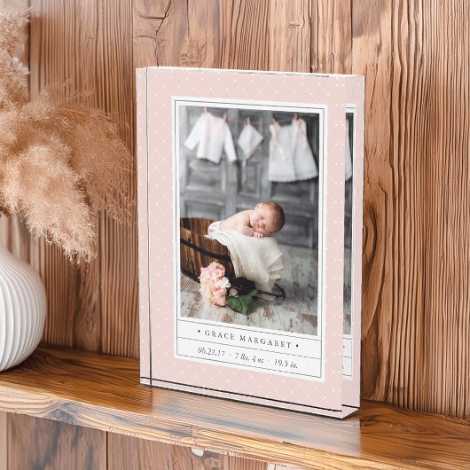 gestippelde blos | Baby Geboortestatus Fotoblokken