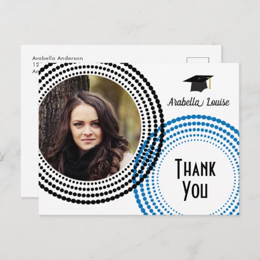 gestippelde cirkels | Foto Afstuderen Dank u Briefkaart (Voorkant / Achterkant)