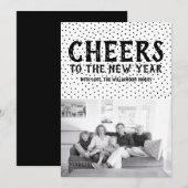Gestippelde felicitaties naar het nieuwe jaar Foto Feestdagenkaart (Voorkant / Achterkant)