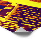 Gestippelde geel blauwe retro Pop Art NYC daken Poster (Hoek)