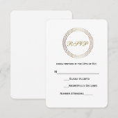 gestippelde gouden cirkels moderne Stippen bruilof RSVP Kaartje (Voorkant / Achterkant)