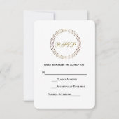 gestippelde gouden cirkels moderne Stippen bruilof RSVP Kaartje (Voorkant)
