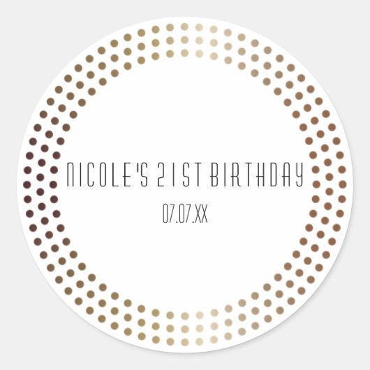Gestippelde Gouden Cirkels Moderne Stippen Custom Ronde Sticker (Voorkant)