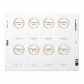 Gestippelde Gouden Cirkels Moderne Stippen Wijnlab Etiket (Full Sheet)