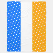Gestippelde helderblauwe goudgele witte strepen fleece deken (Voorkant)
