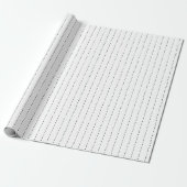 Gestippelde lijnen op wit cadeaupapier (Uitgerold)