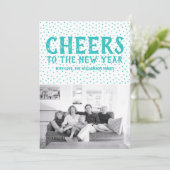 Gestippelde Opstijging naar het Nieuwe Jaar Fotoka Feestdagenkaart (Staand voorkant)